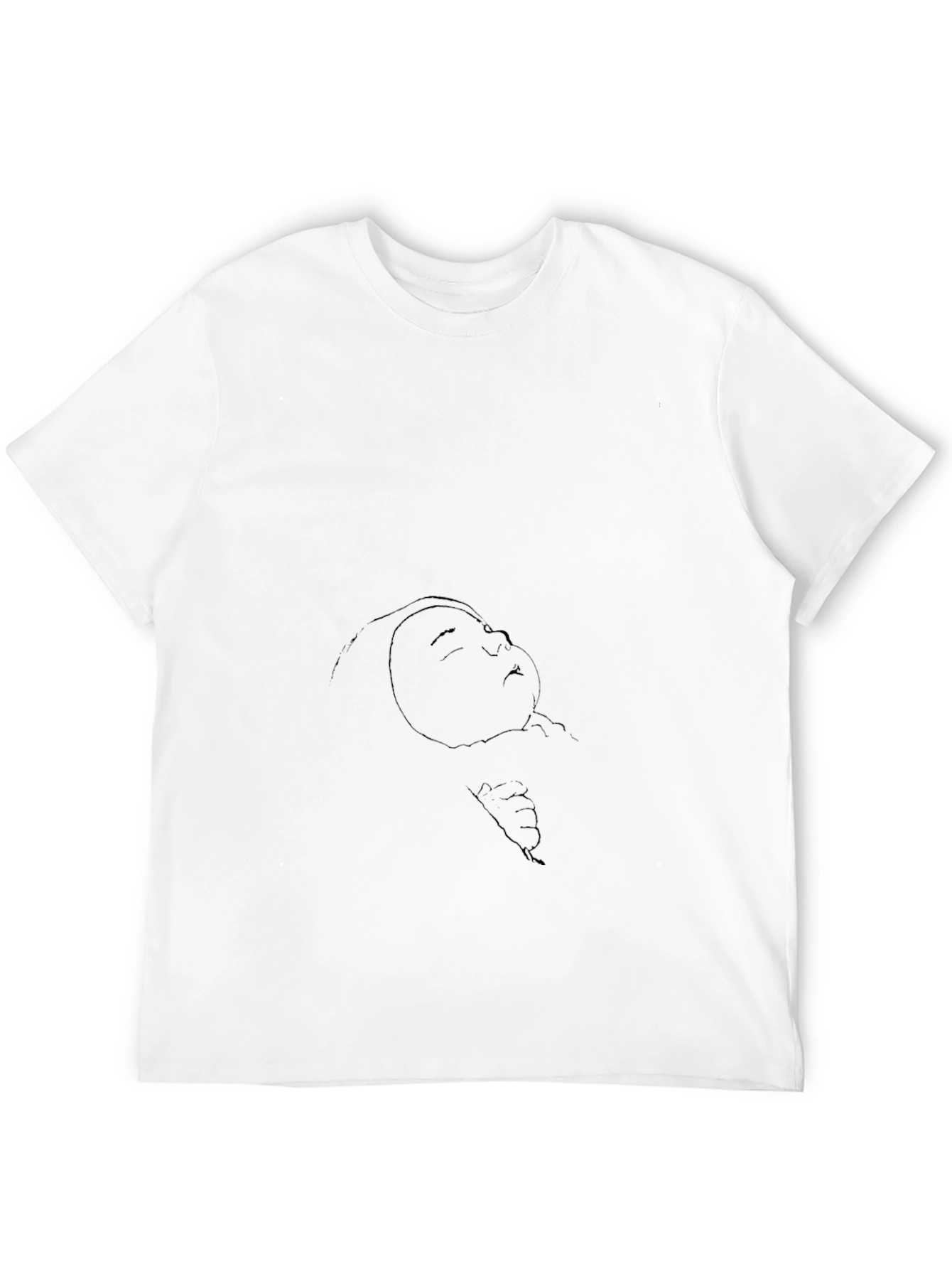 Black T-Shirt with Abstract Face Print