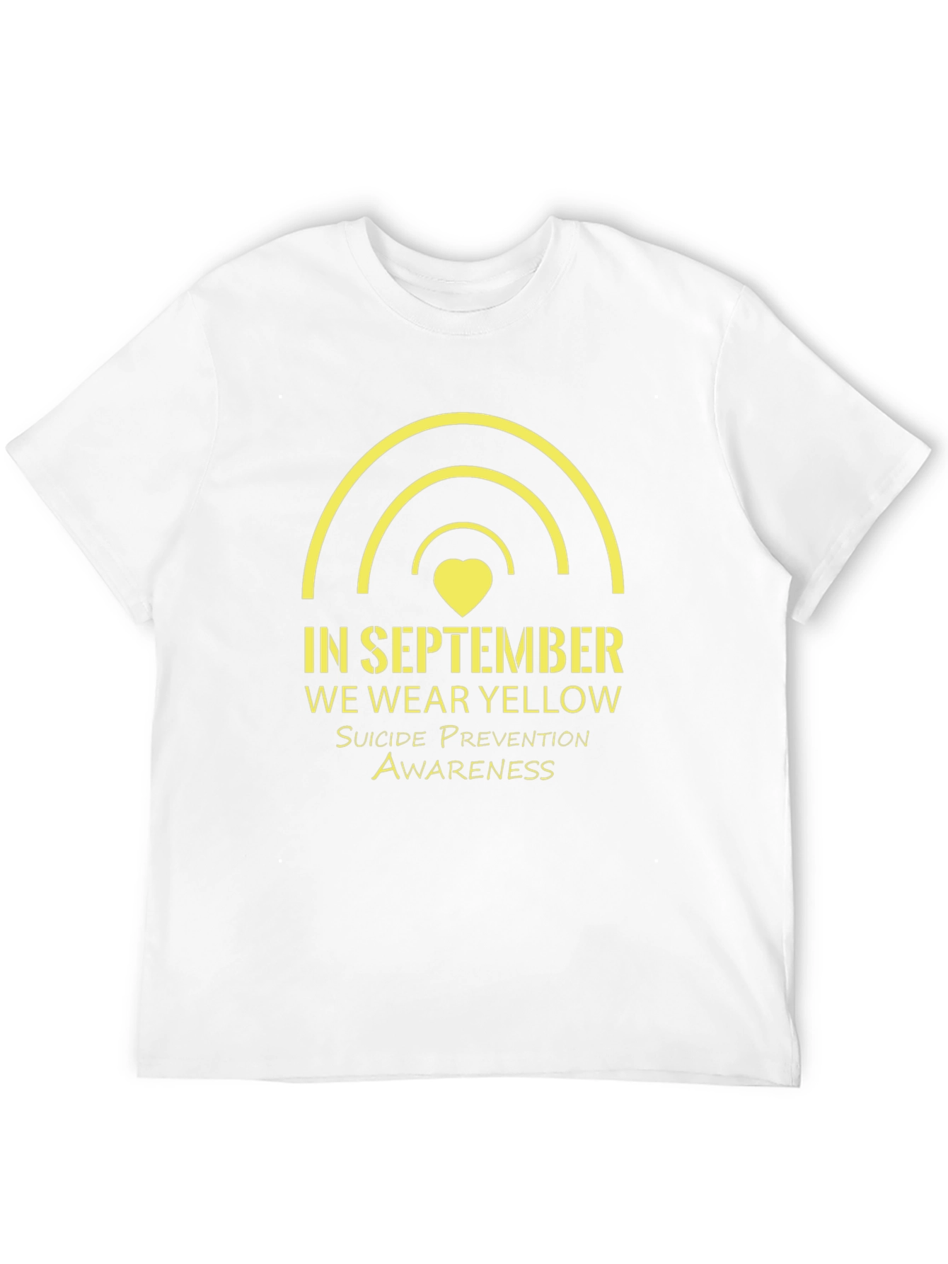 September Suicide Prevention Awareness Yellow Rainbow T-Shirt
