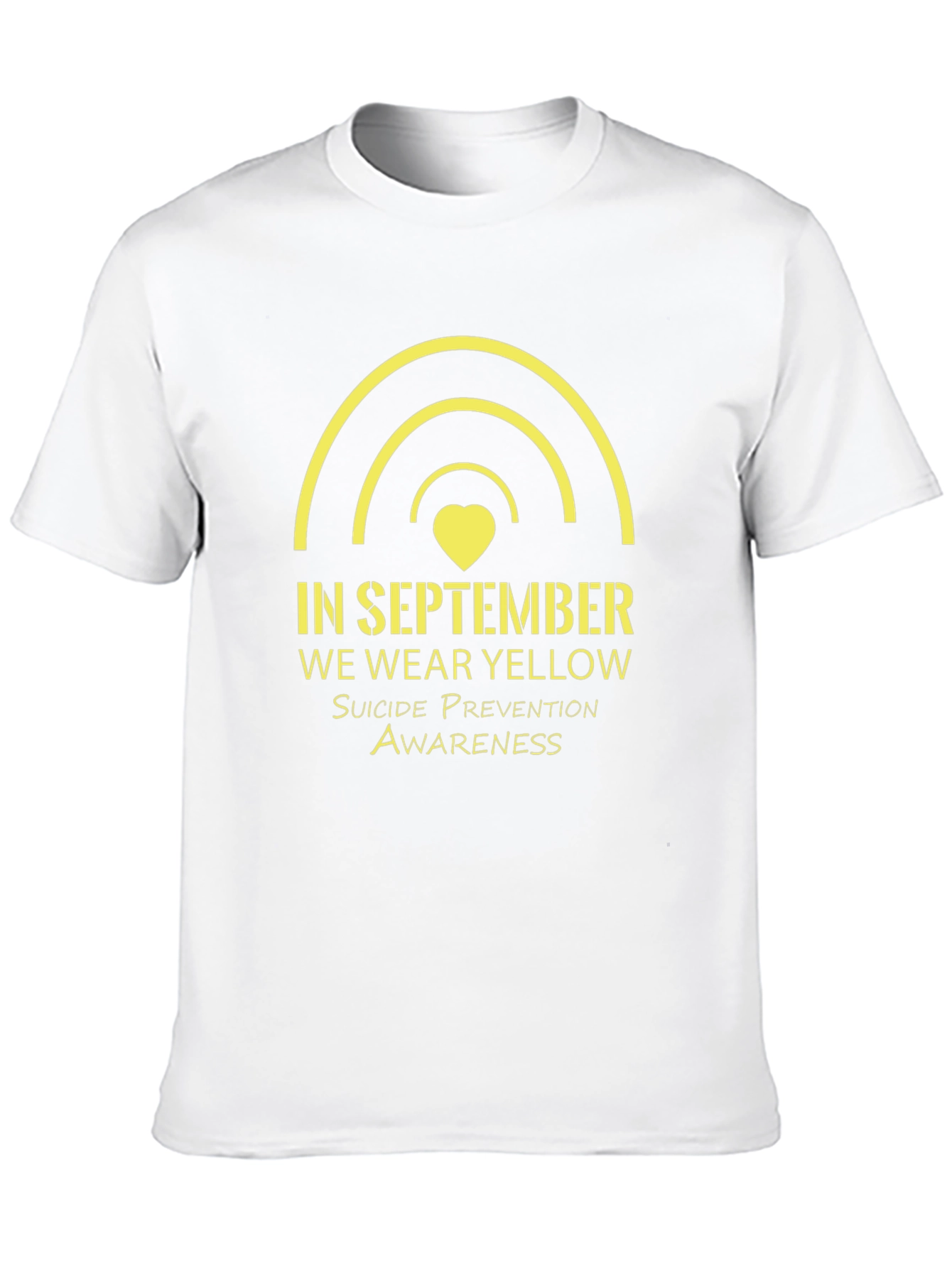 September Suicide Prevention Awareness Yellow Rainbow T-Shirt