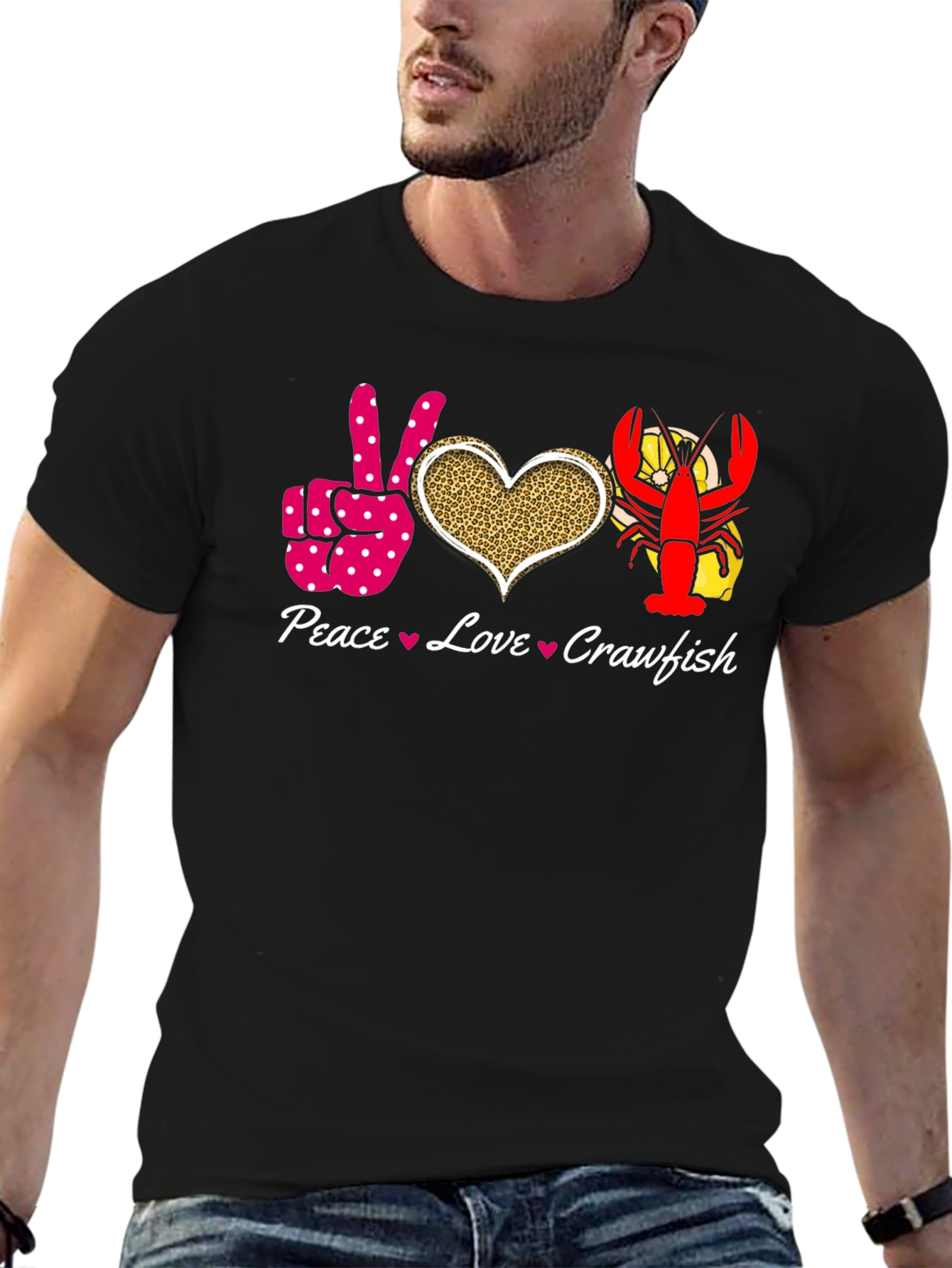 Peace Love Crawfish Graphic Tee