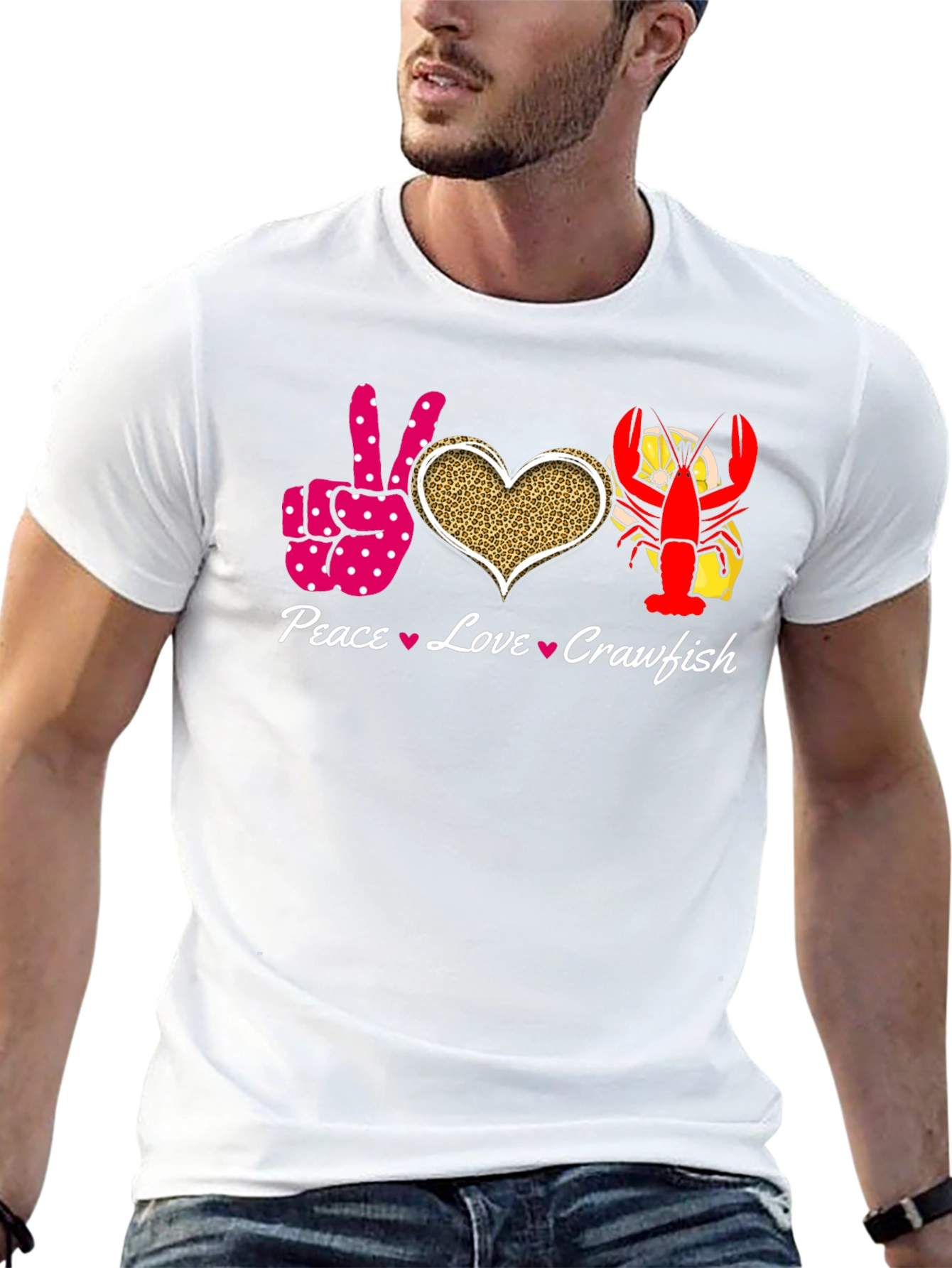 Peace Love Crawfish Graphic Tee