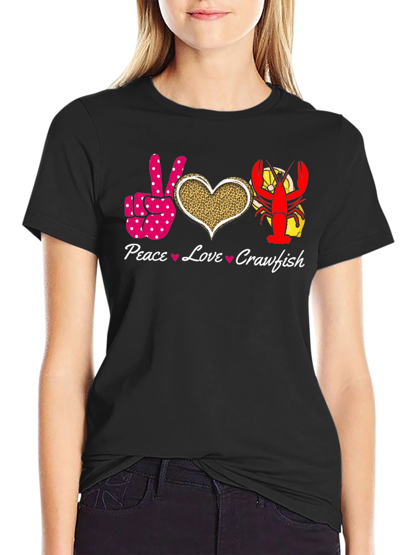 Peace Love Crawfish Graphic Tee