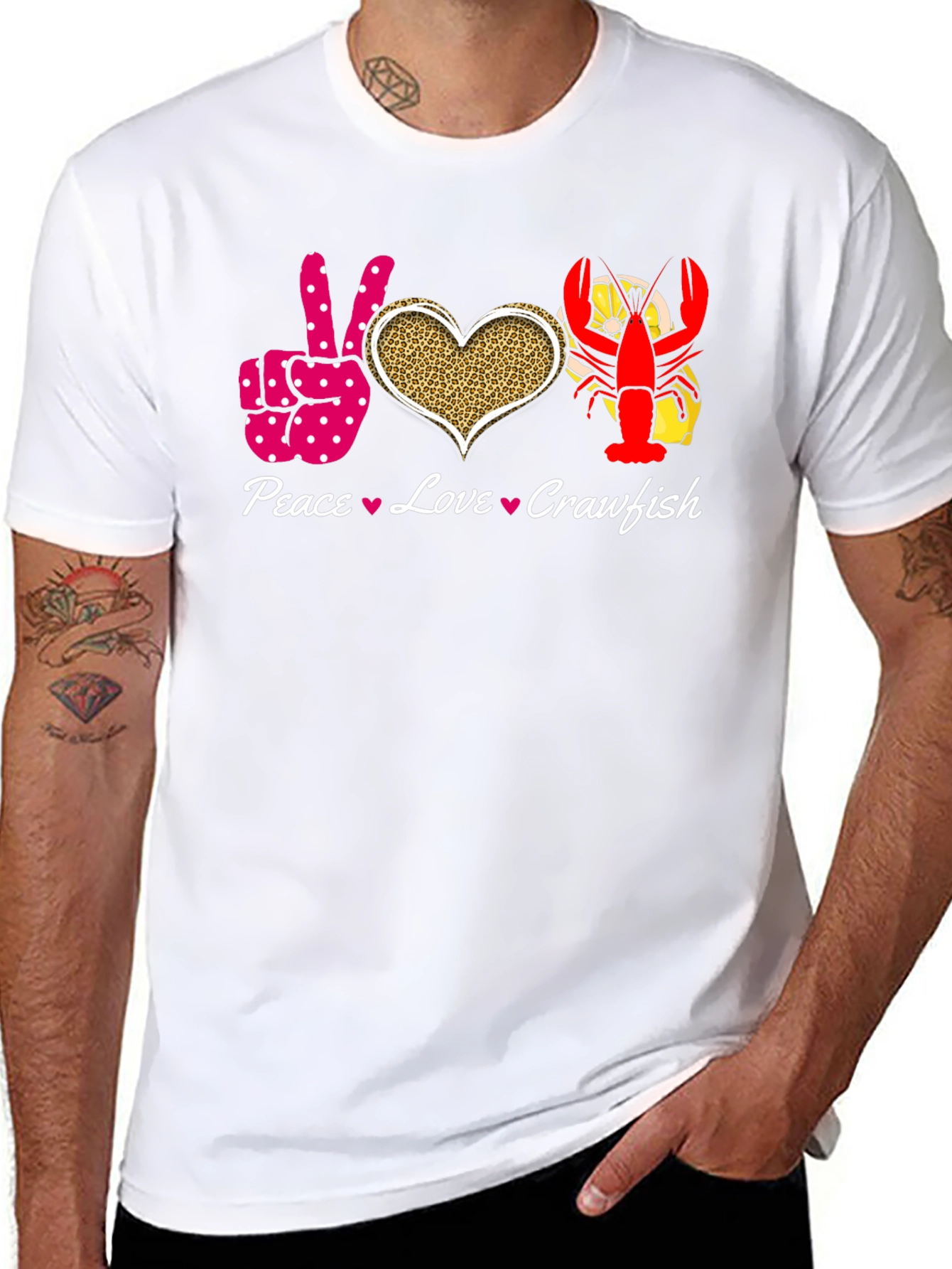 Peace Love Crawfish Graphic Tee