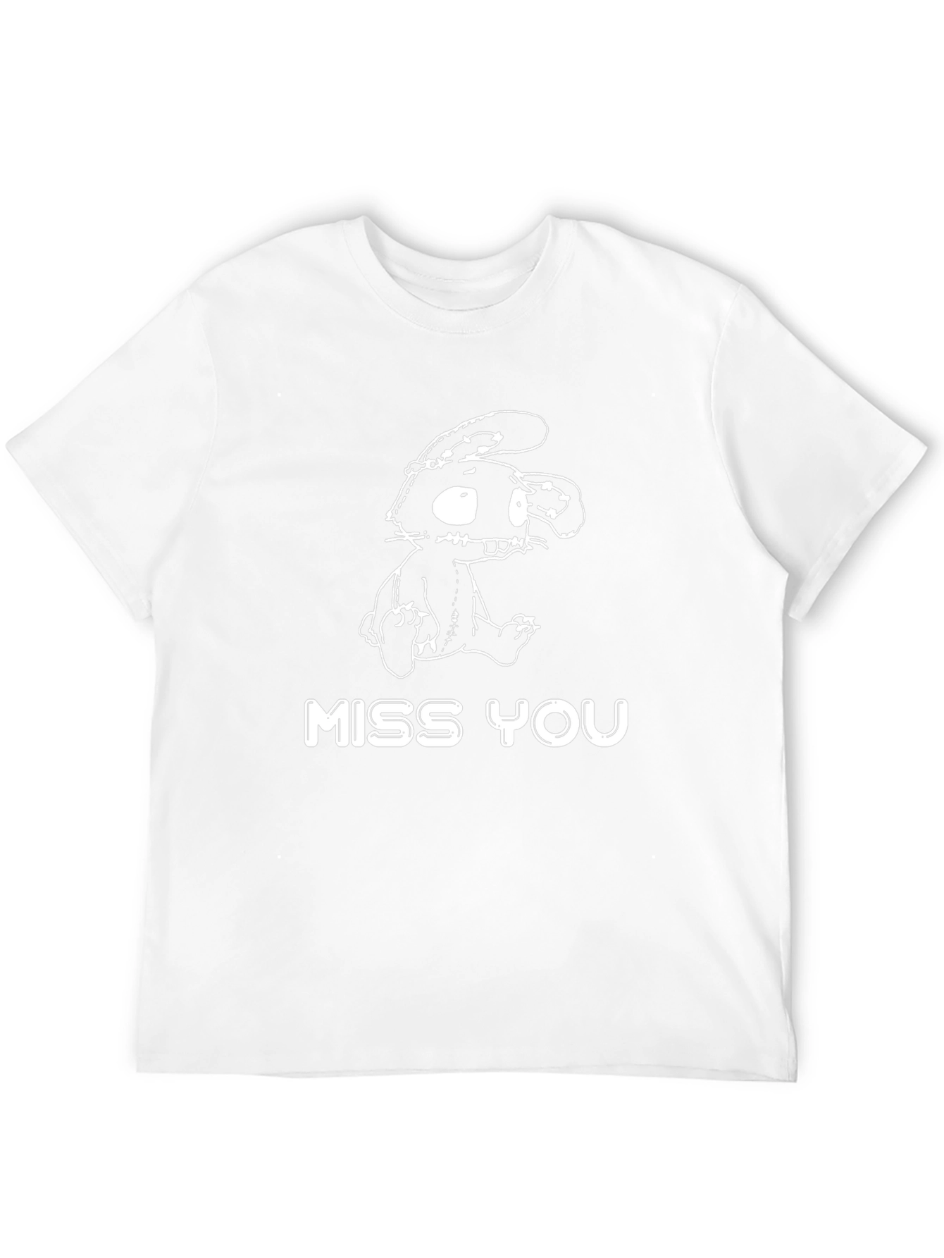 Miss You Creepy Bunny Black T-Shirt