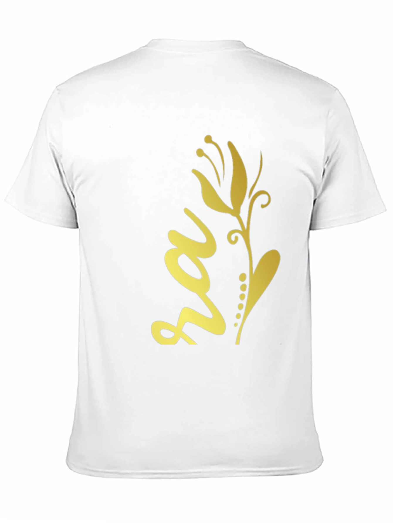 Black Tee with Golden Floral Design