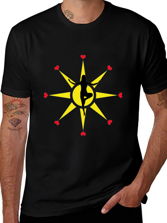 Yoga Love Starburst Black T-Shirt