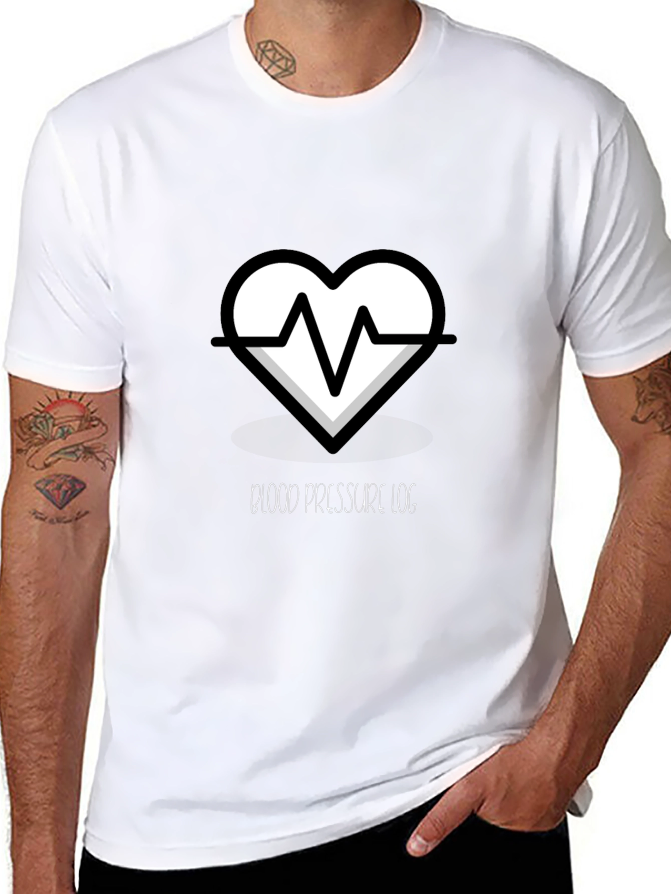 Heartbeat Blood Pressure Log Graphic T-Shirt