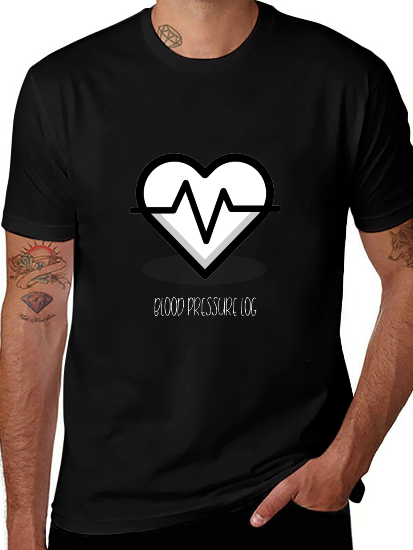 Heartbeat Blood Pressure Log Graphic T-Shirt