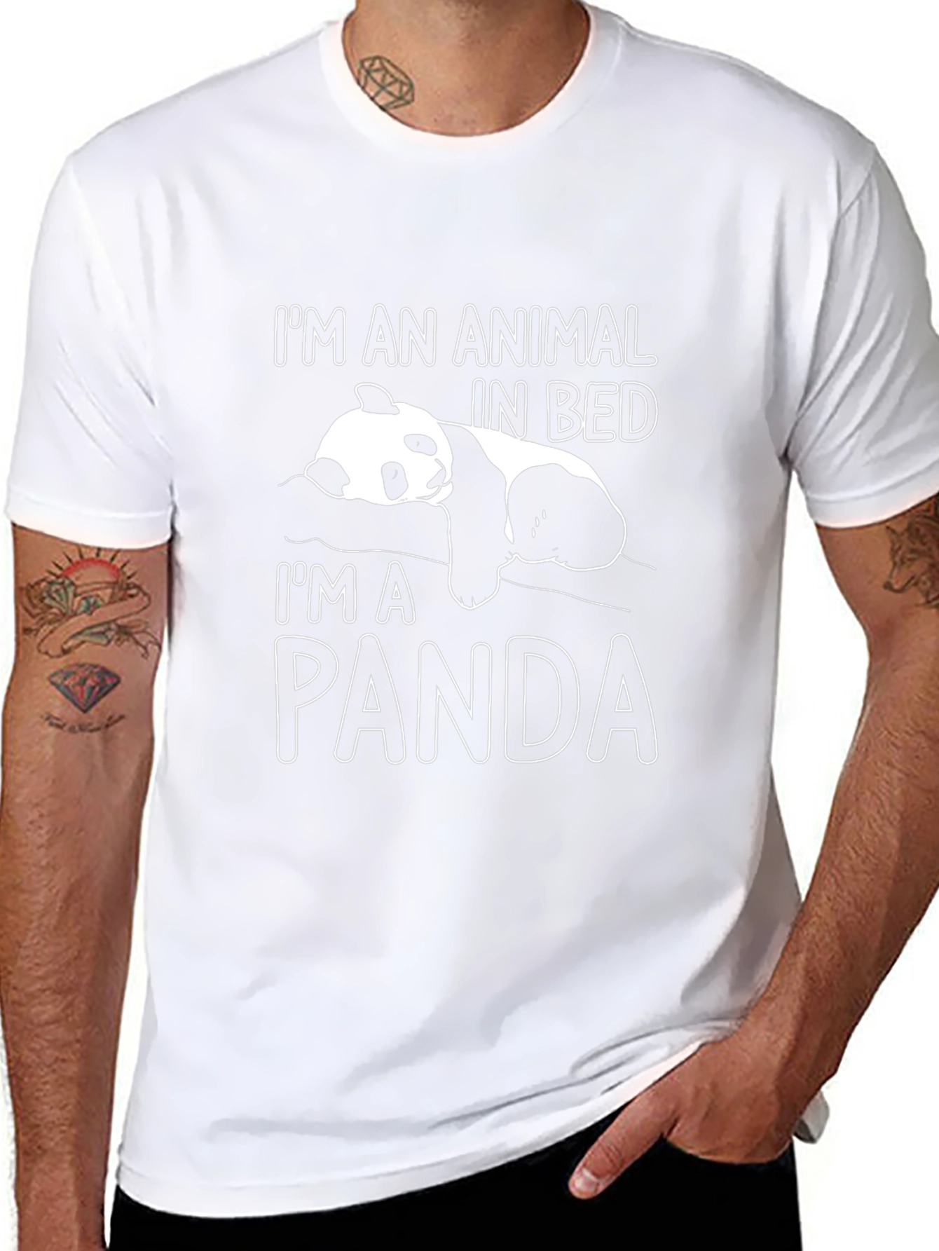 Animal in Bed Panda Graphic Tee - Unisex