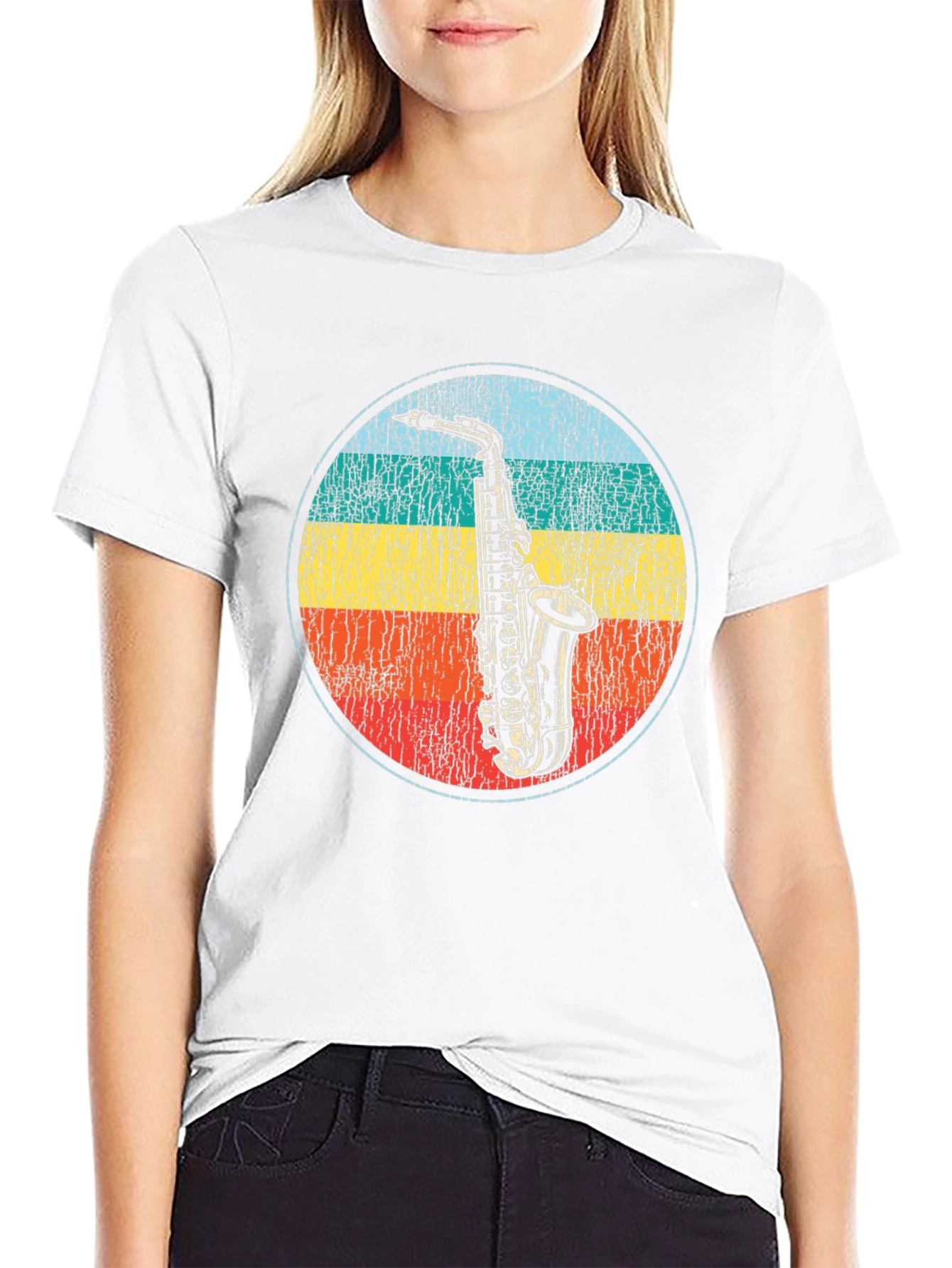 Retro Saxophone Graphic T-Shirt