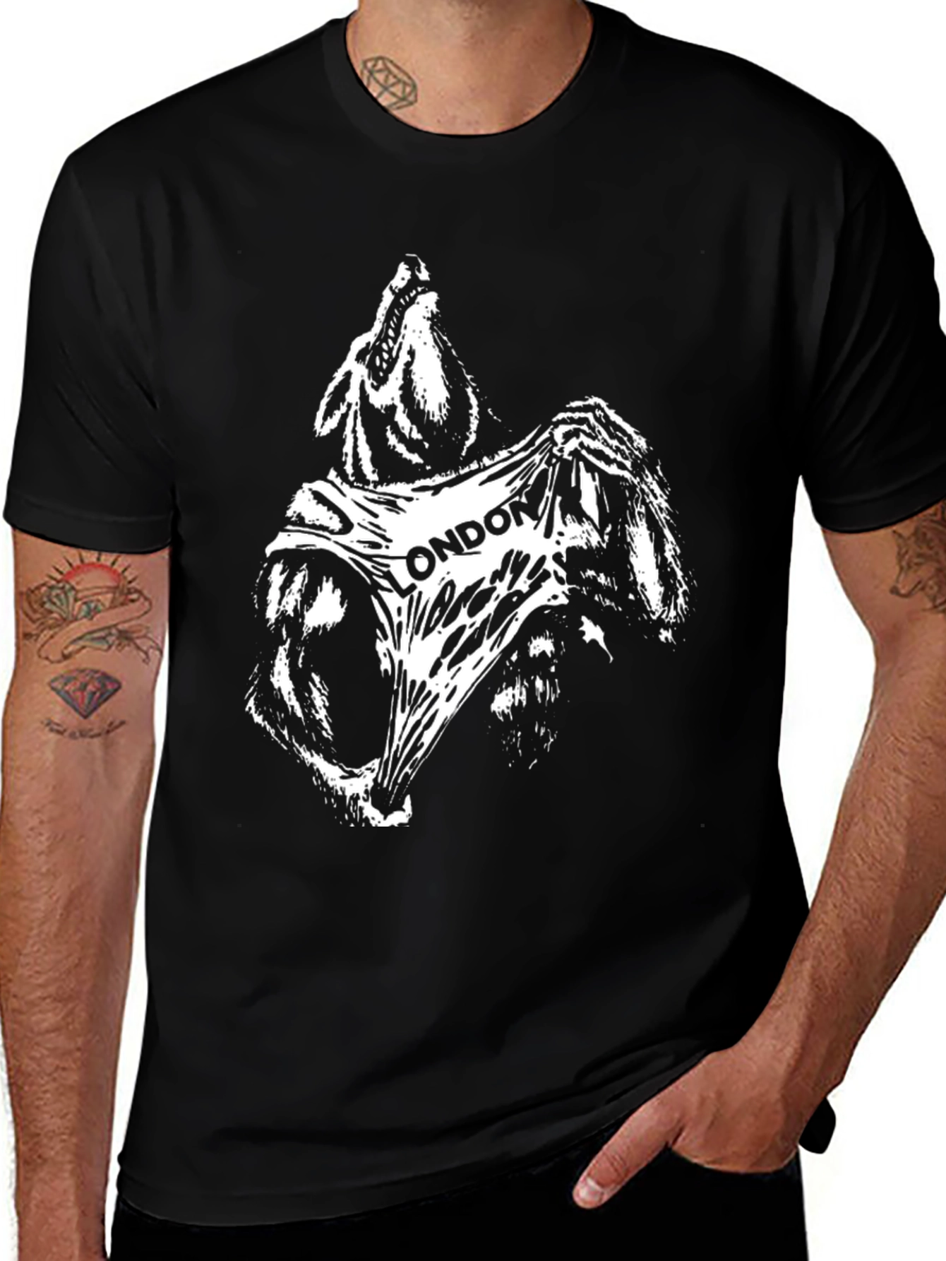 London Wolf Graphic Black T-Shirt