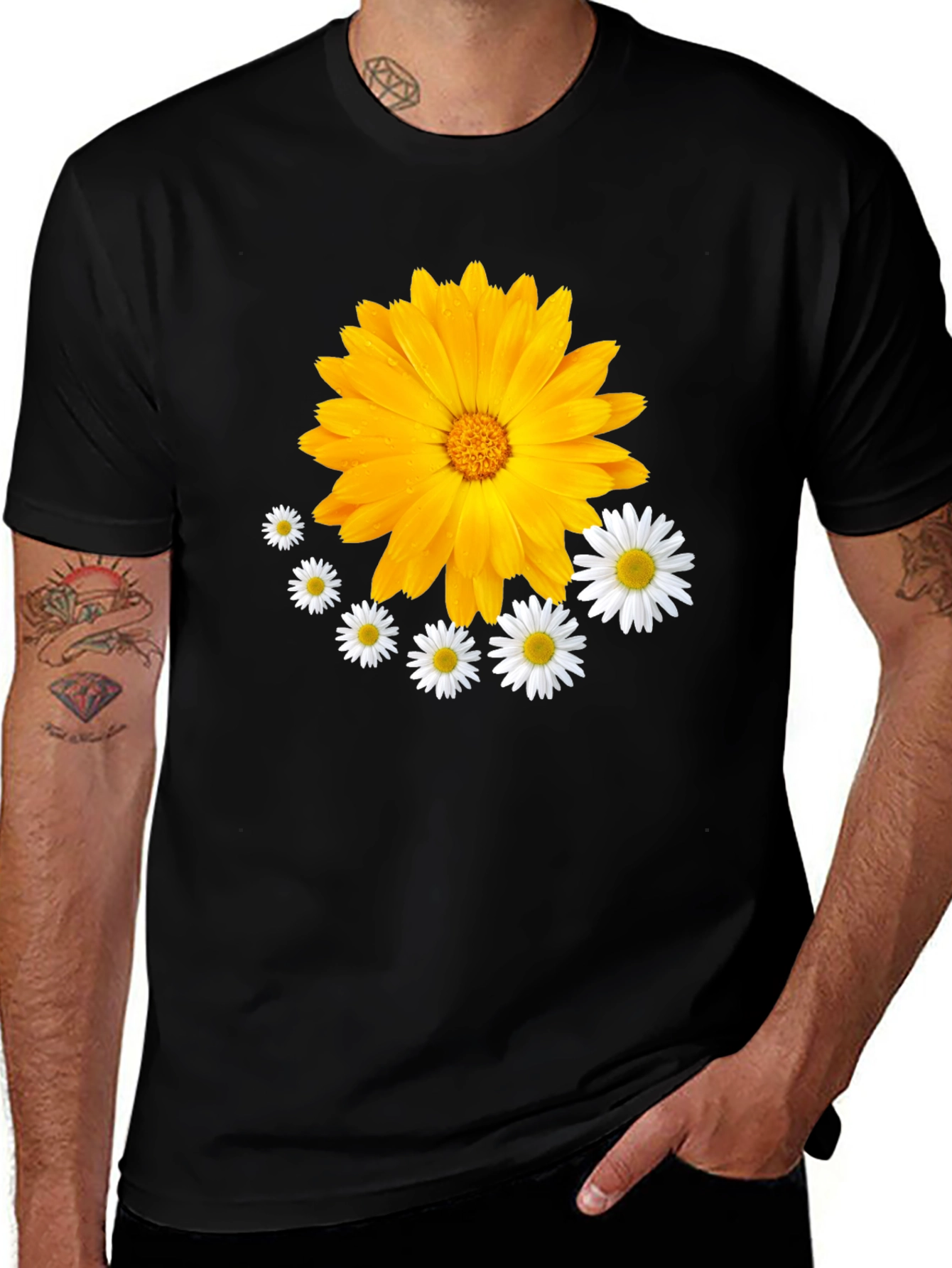 Floral T-Shirt: Calendula & Daisy Design