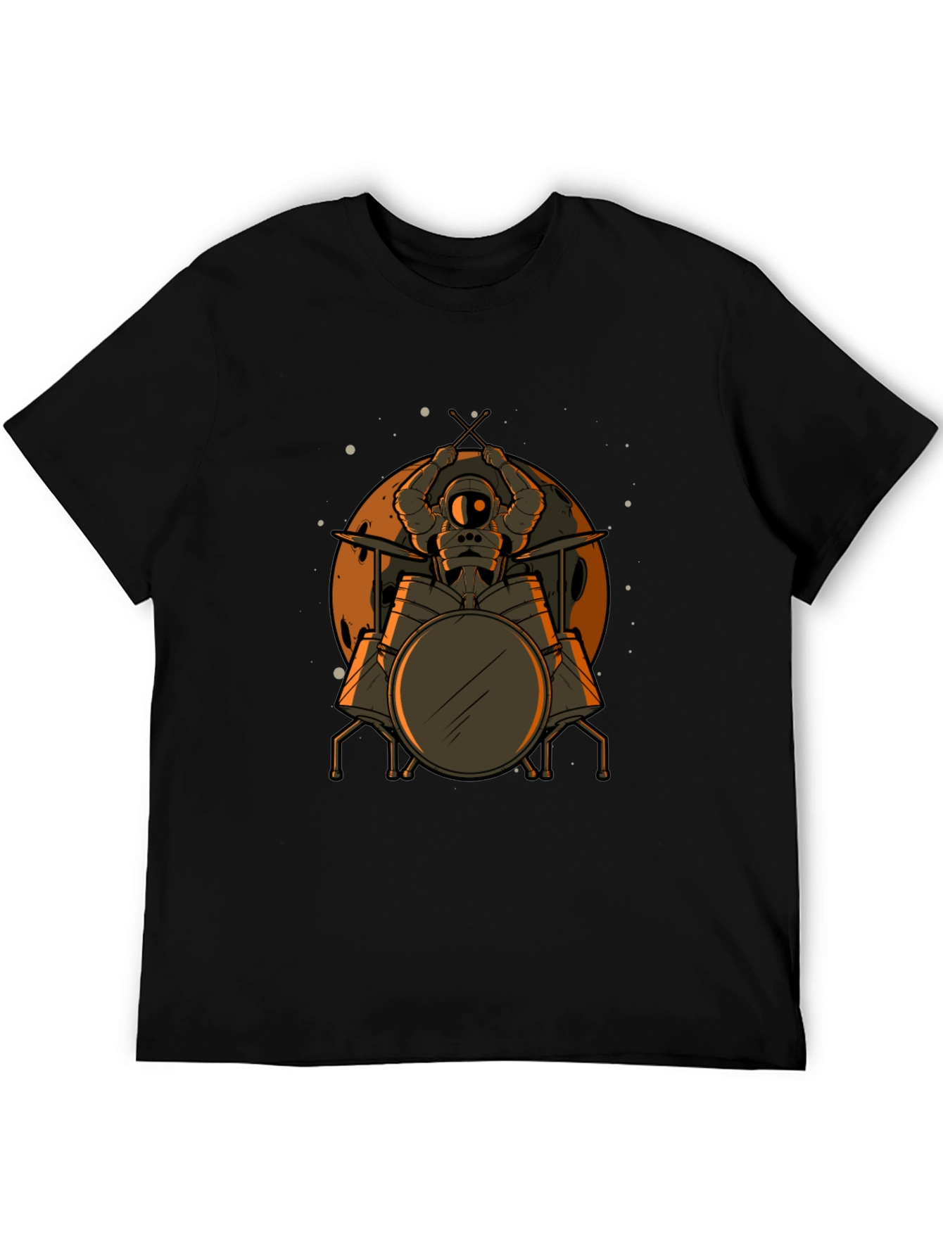 Astronaut Drummer Graphic T-Shirt