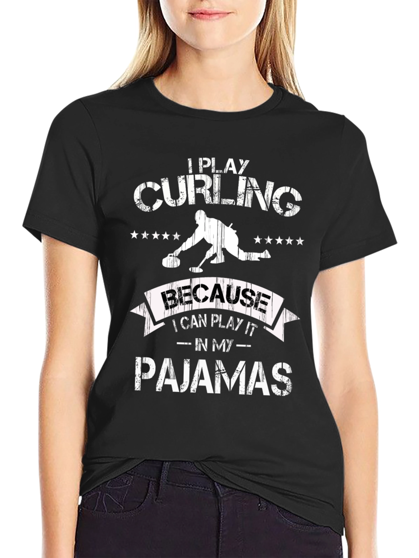 Curling Pajamas T-Shirt: Play Curling in Comfort!