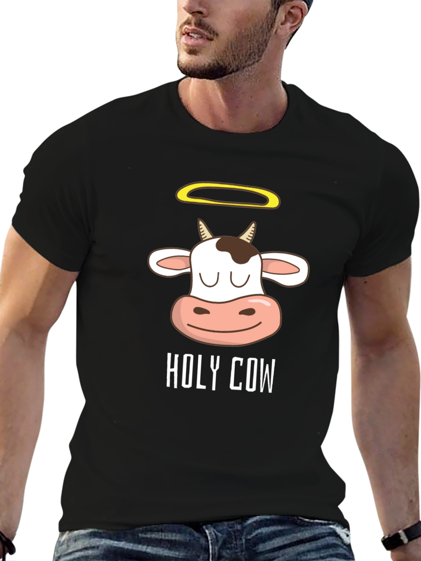 Holy Cow T-Shirt: Funny Cartoon Graphic Tee