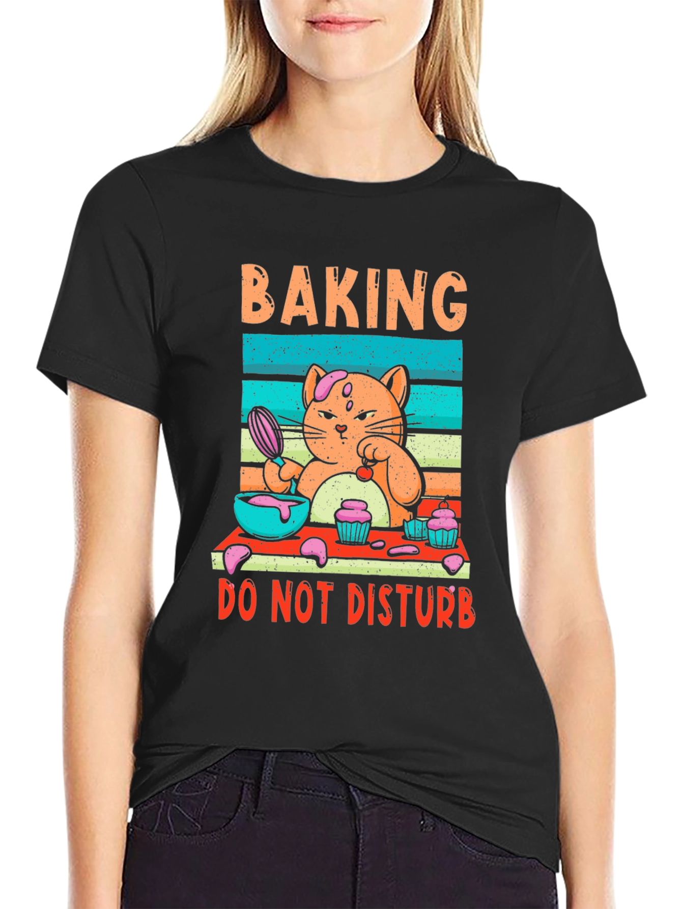 Baking Cat Graphic T-Shirt - Do Not Disturb