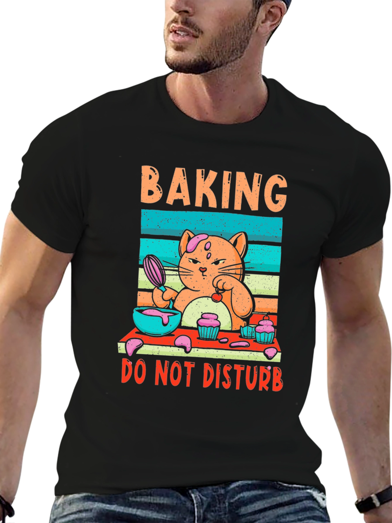 Baking Cat Graphic T-Shirt - Do Not Disturb