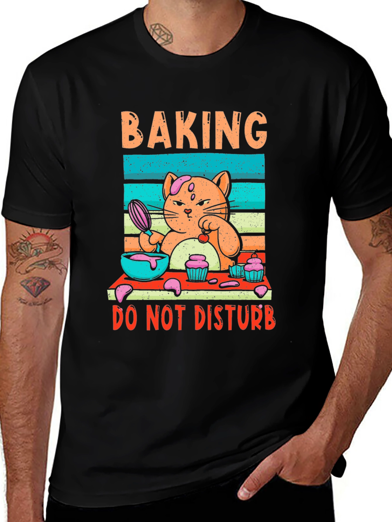 Baking Cat Graphic T-Shirt - Do Not Disturb
