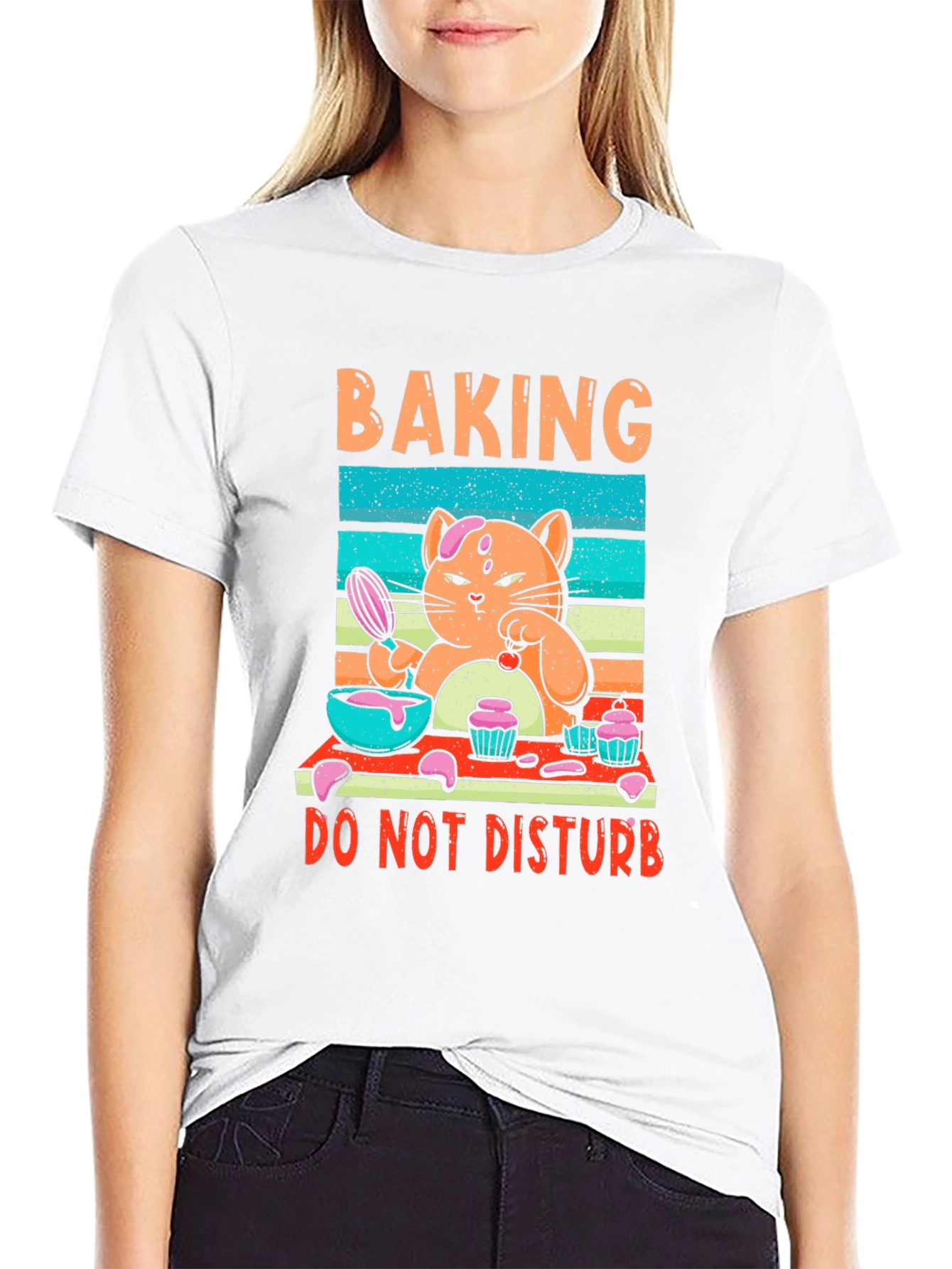 Baking Cat Graphic T-Shirt - Do Not Disturb