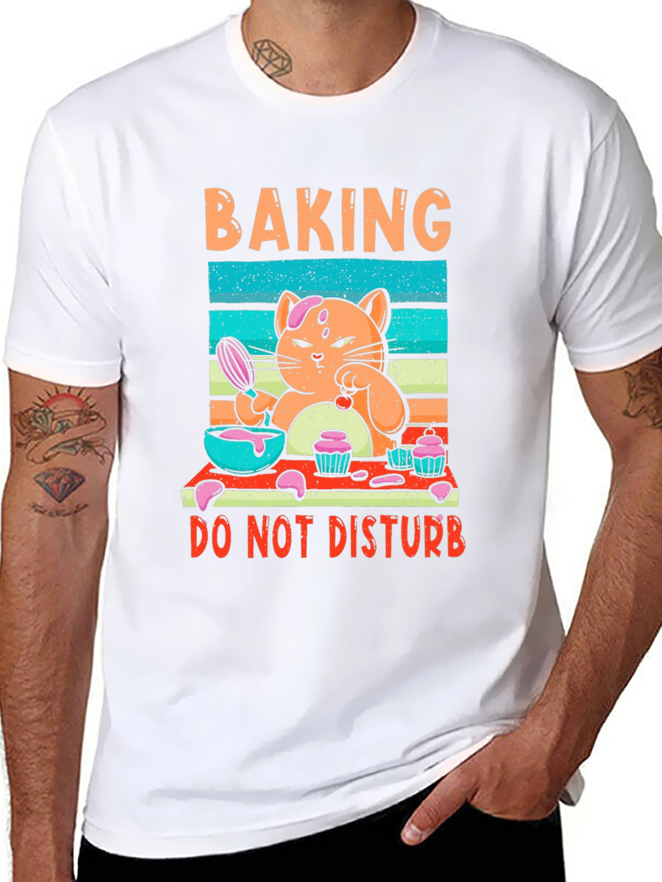 Baking Cat Graphic T-Shirt - Do Not Disturb