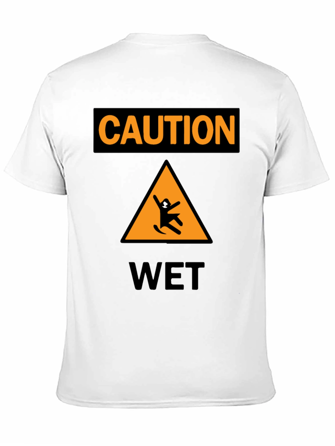 Caution Wet Floor Black Graphic T-Shirt
