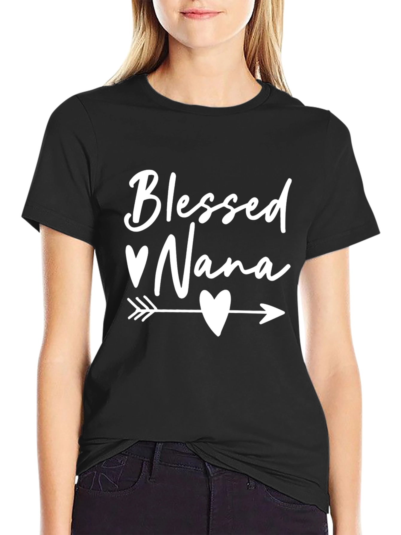 Blessed Nana Heart Arrow Graphic T-Shirt