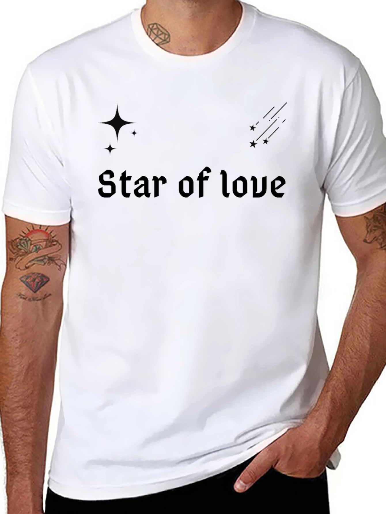 Star of Love Graphic T-Shirt - Classic Black