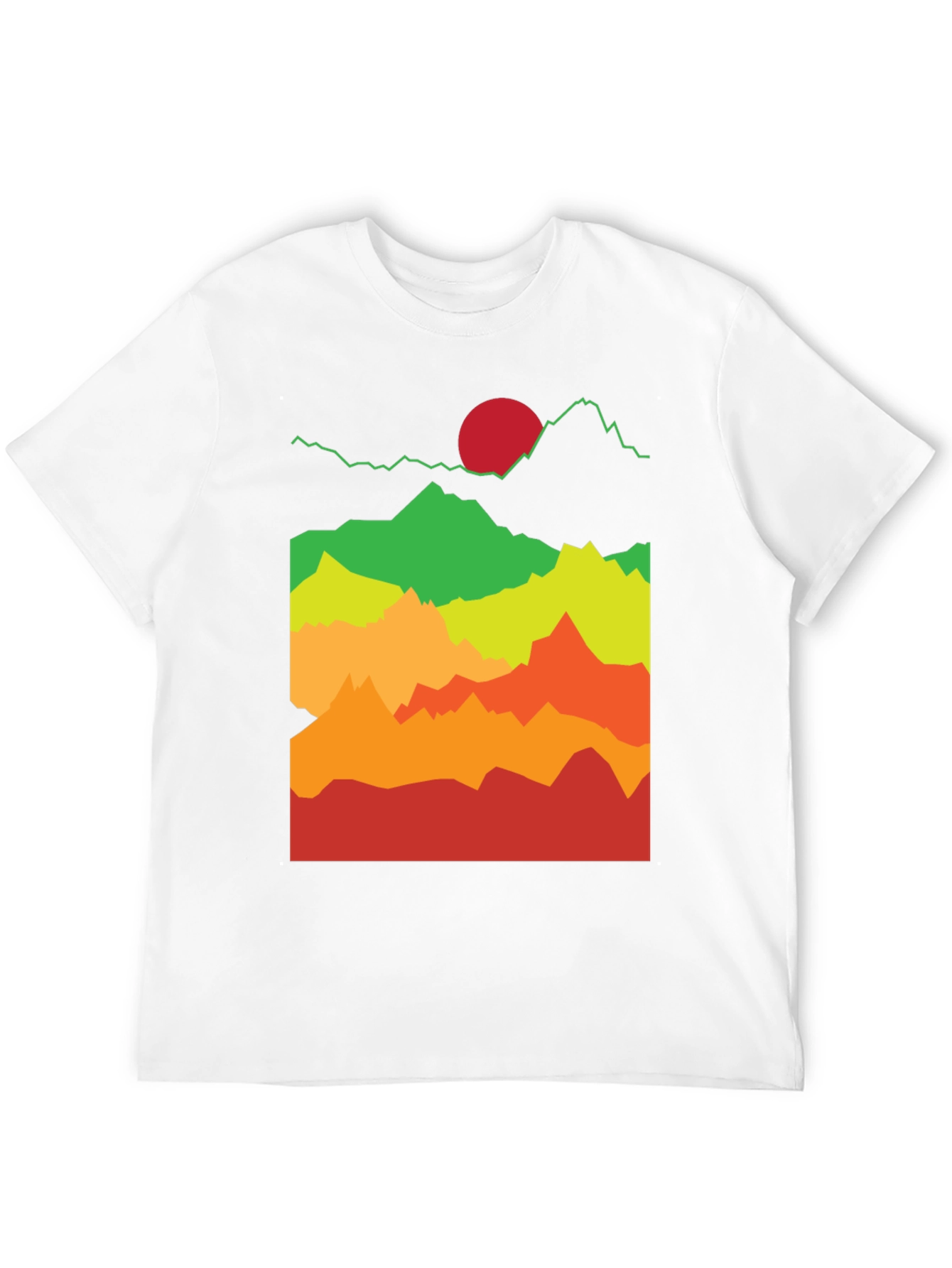Mountain Sunset Graphic Tee - Black Cotton T-Shirt