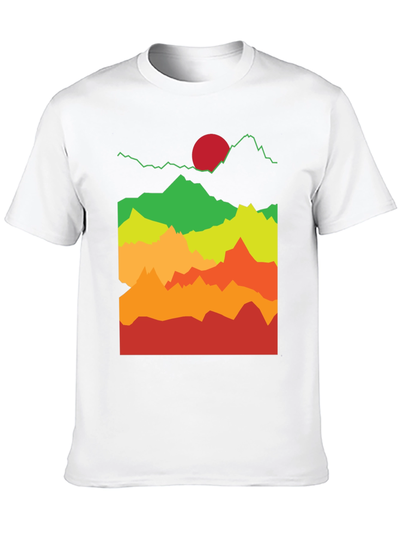Mountain Sunset Graphic Tee - Black Cotton T-Shirt