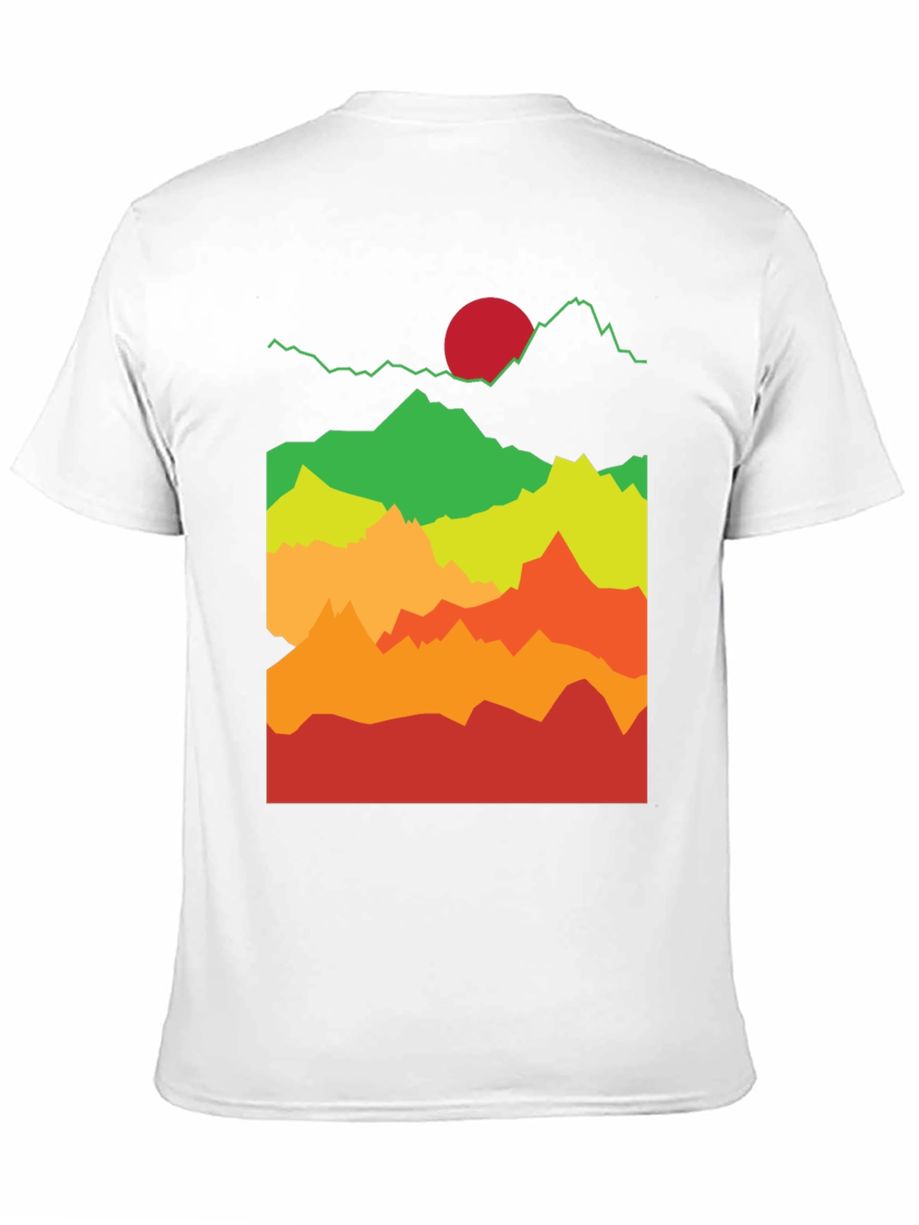 Mountain Sunset Graphic Tee - Black Cotton T-Shirt