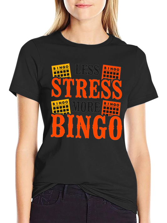 Less Stress More Bingo T-Shirt - Black