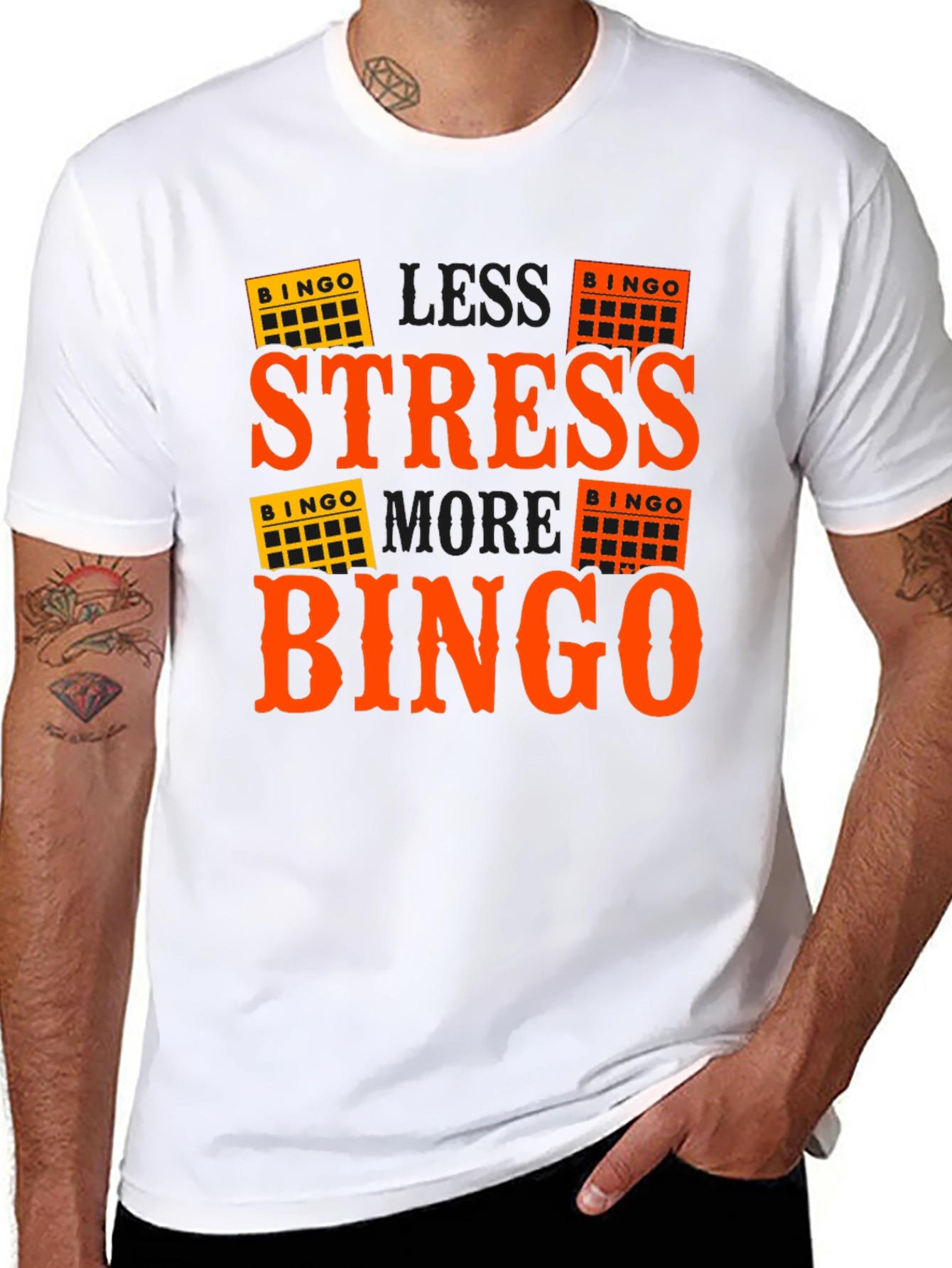 Less Stress More Bingo T-Shirt - Black