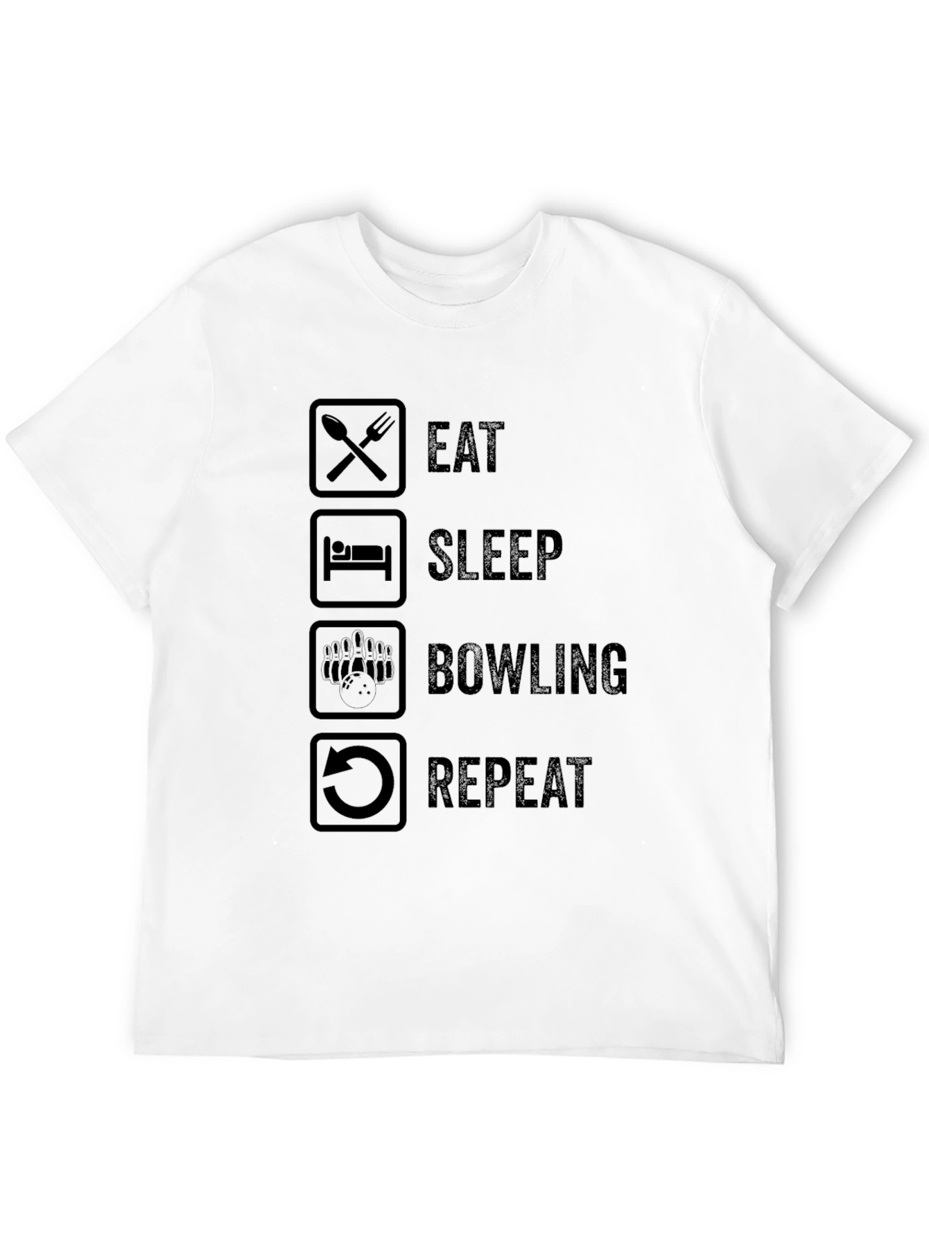 Eat Sleep Bowling Repeat Graphic Tee