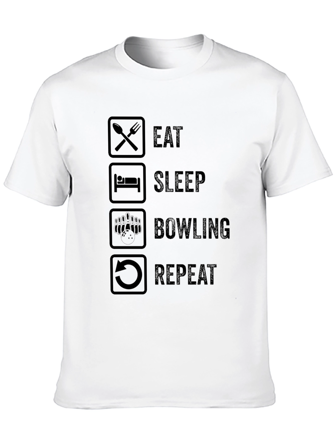 Eat Sleep Bowling Repeat Graphic Tee