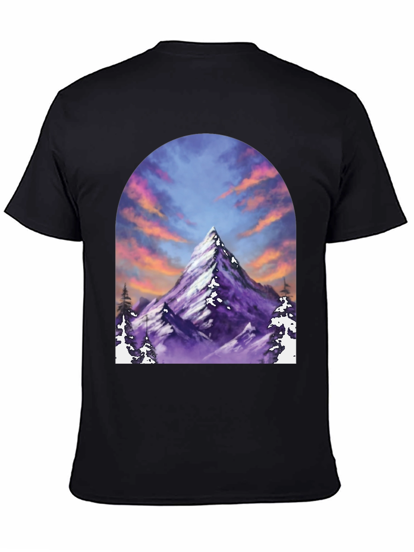 Mountain Peak T-Shirt - Black Short Sleeve Tee