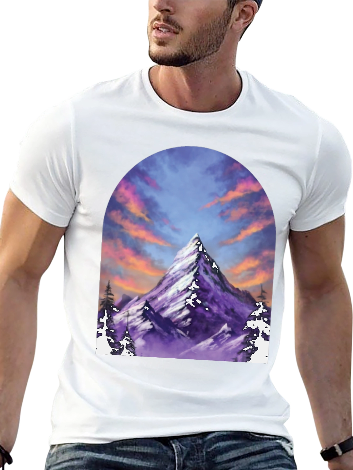 Mountain Peak T-Shirt - Black Short Sleeve Tee