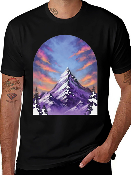 Mountain Peak T-Shirt - Black Short Sleeve Tee