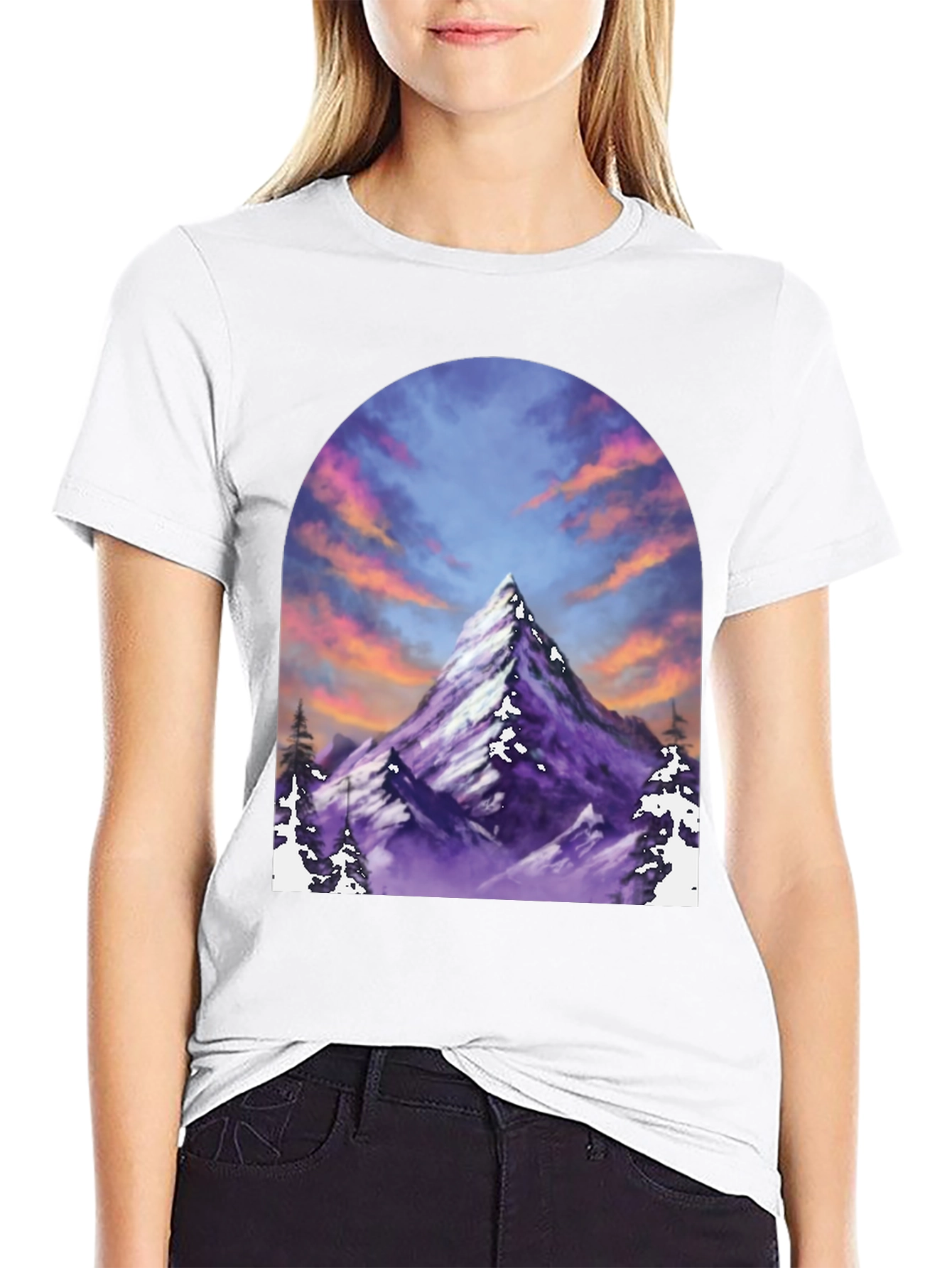 Mountain Peak T-Shirt - Black Short Sleeve Tee