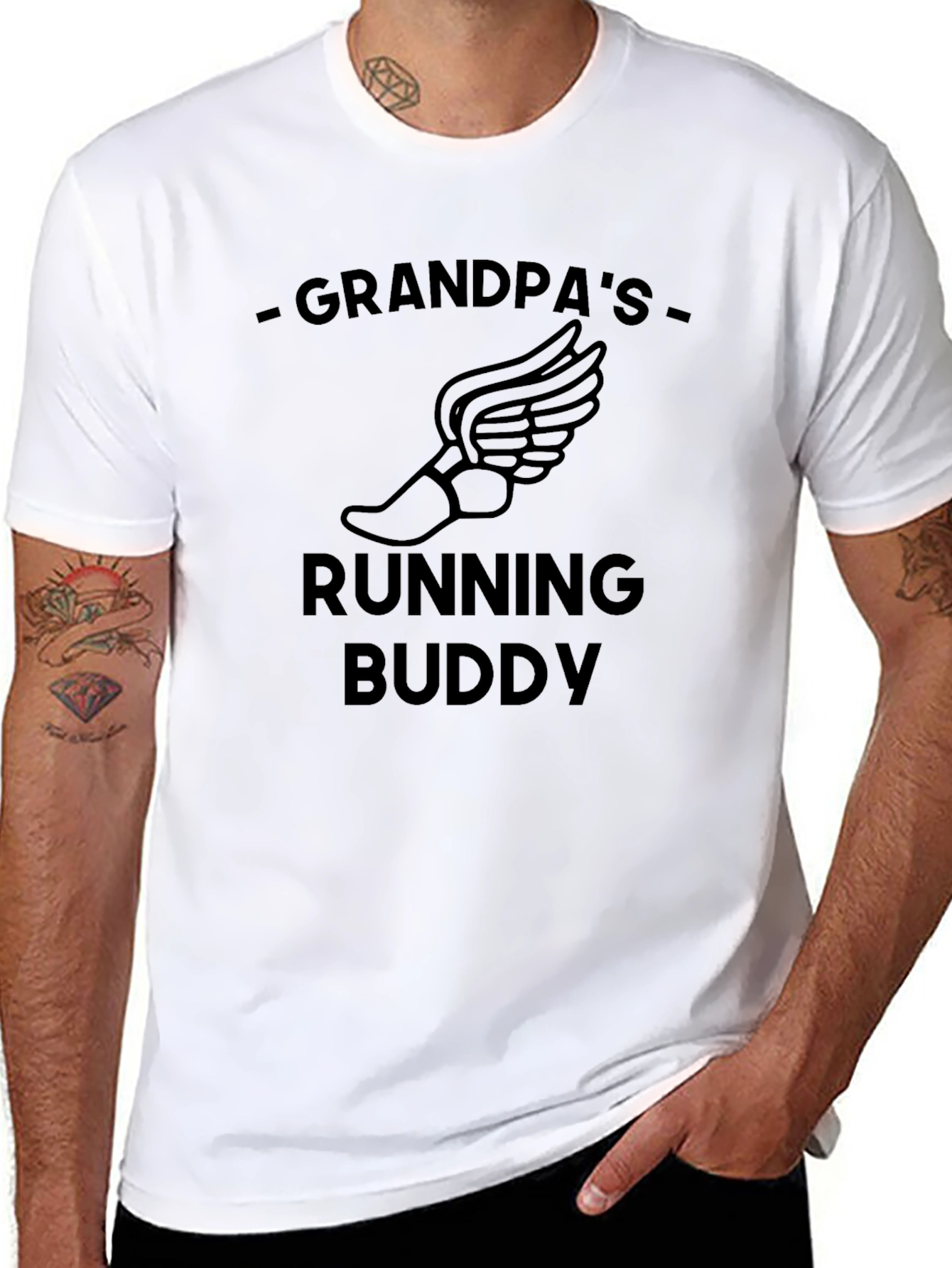 Grandpas Running Buddy T-Shirt - Comfortable Cotton Tee