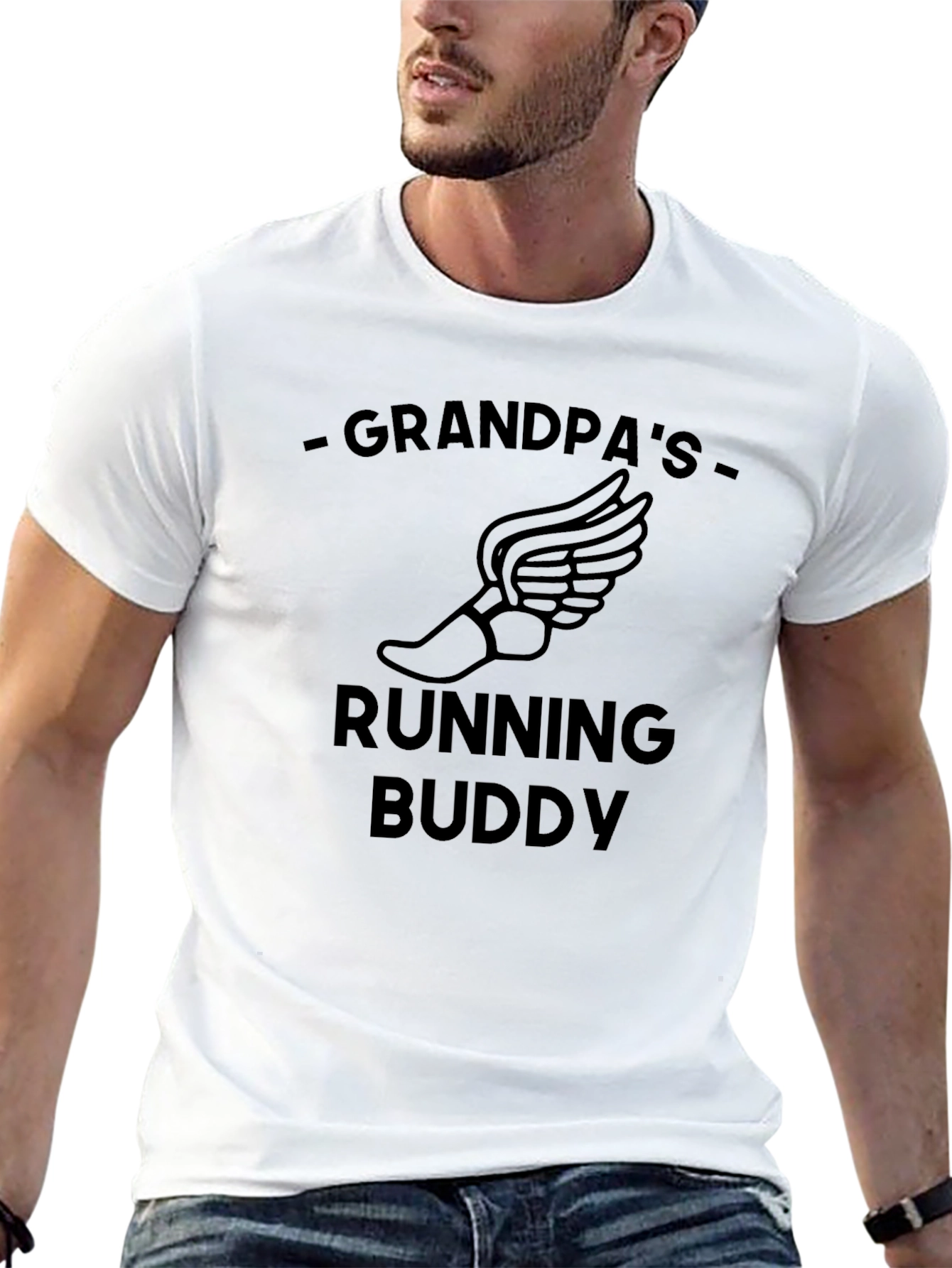 Grandpas Running Buddy T-Shirt - Comfortable Cotton Tee