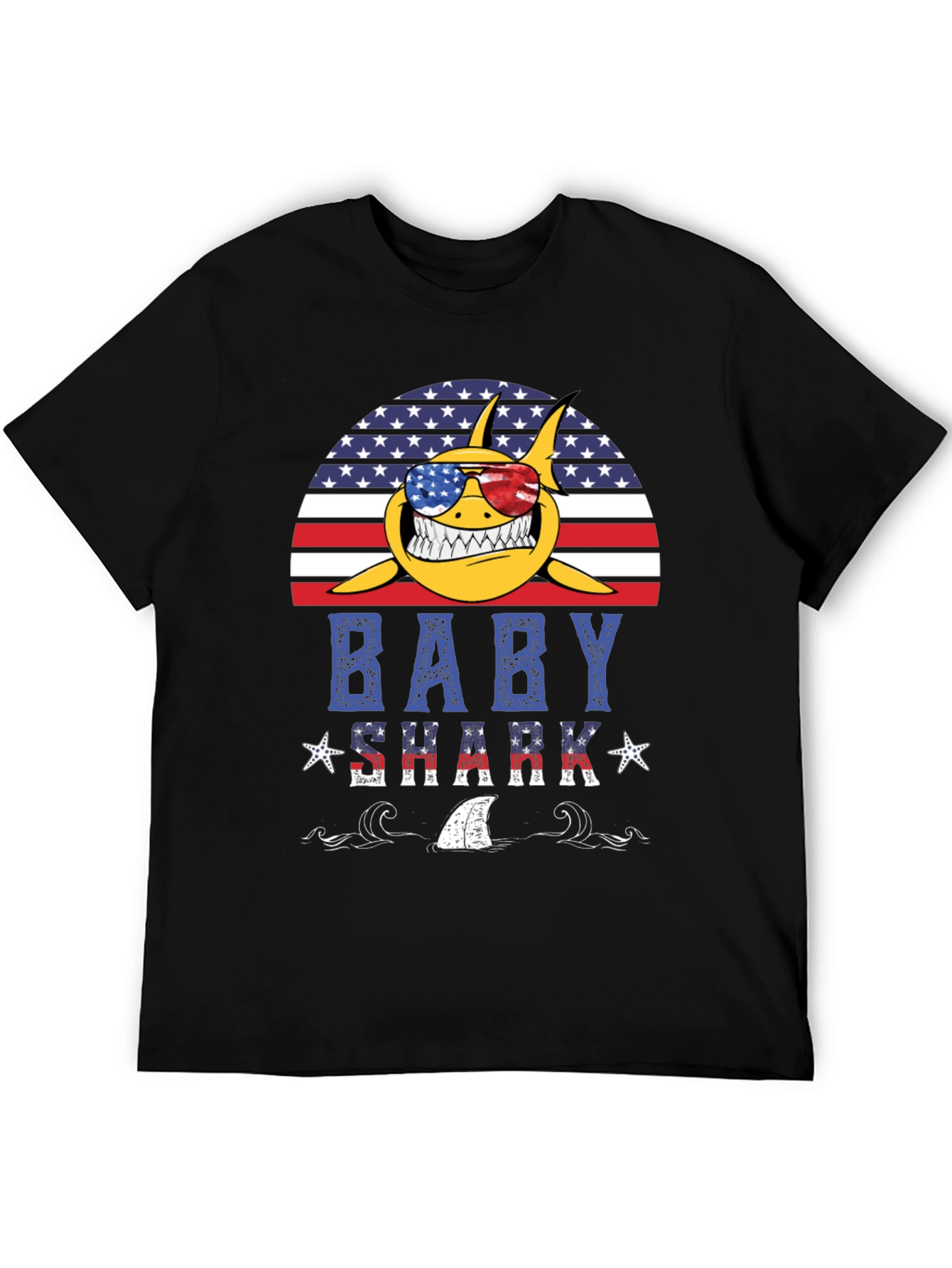Patriotic Baby Shark Graphic Tee