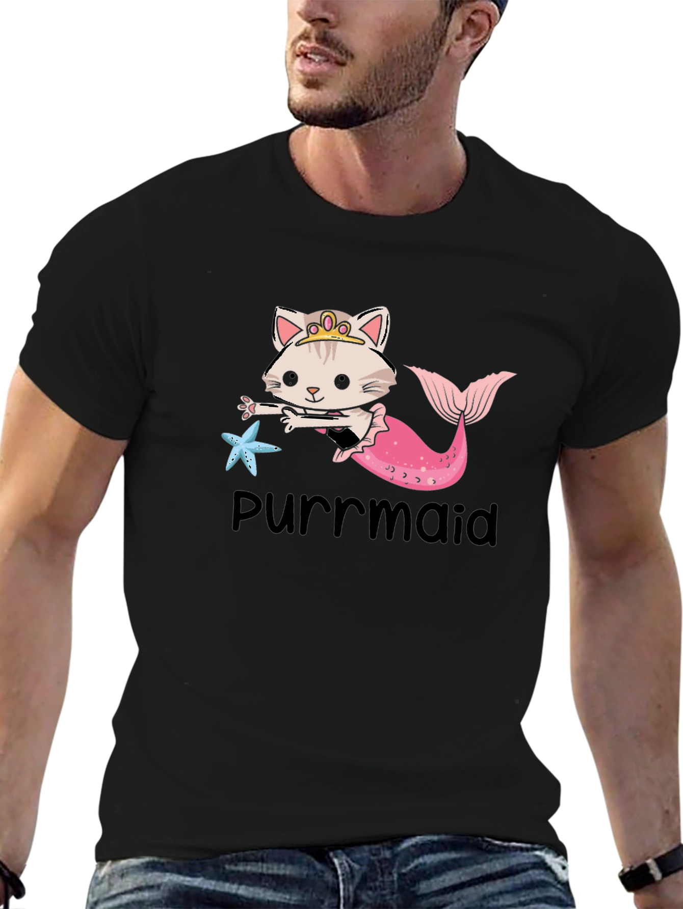 Purrmaid T-Shirt: Cute Cat Mermaid Graphic Tee