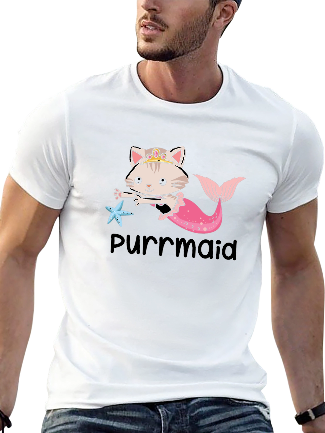 Purrmaid T-Shirt: Cute Cat Mermaid Graphic Tee