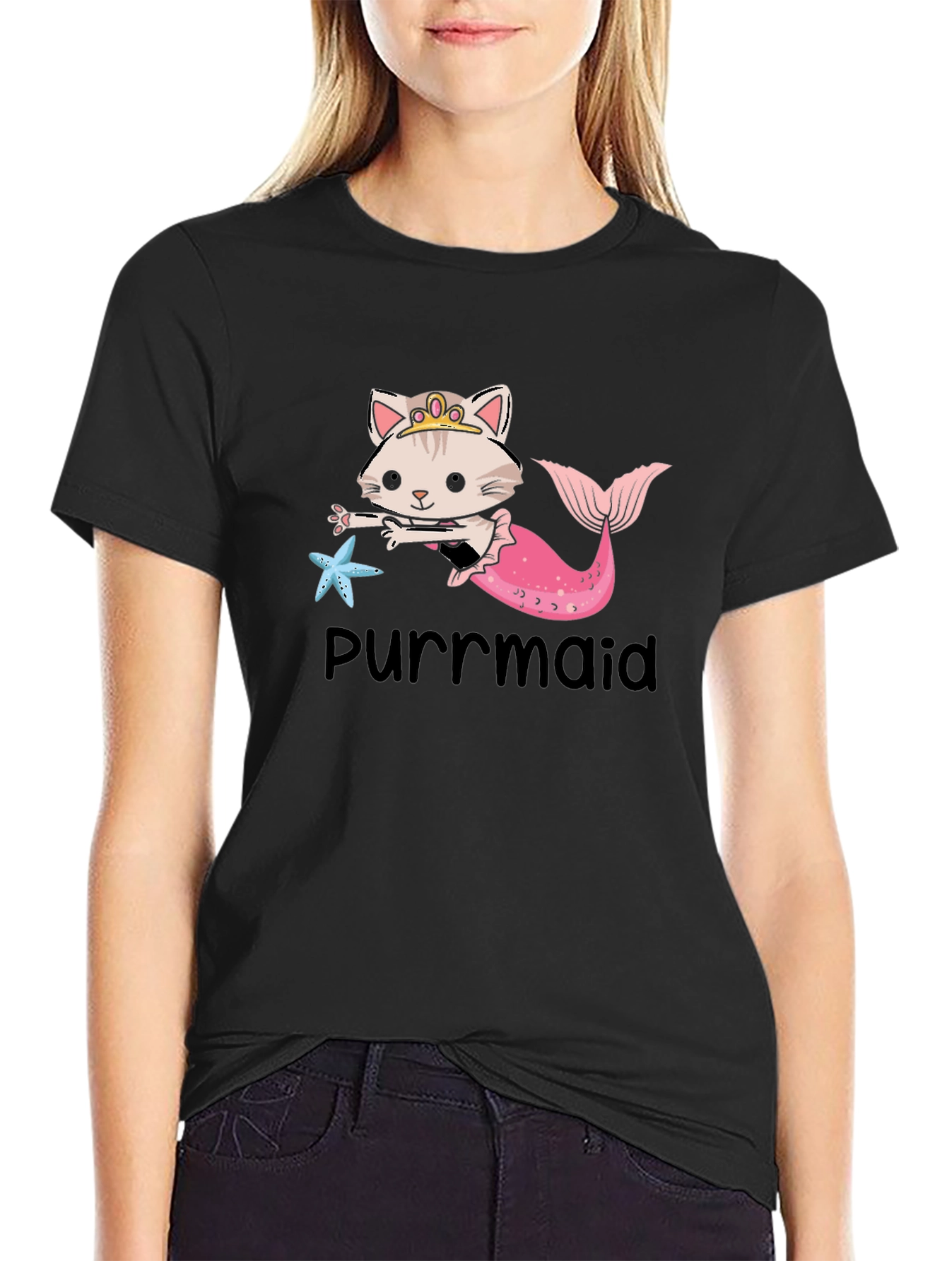Purrmaid T-Shirt: Cute Cat Mermaid Graphic Tee