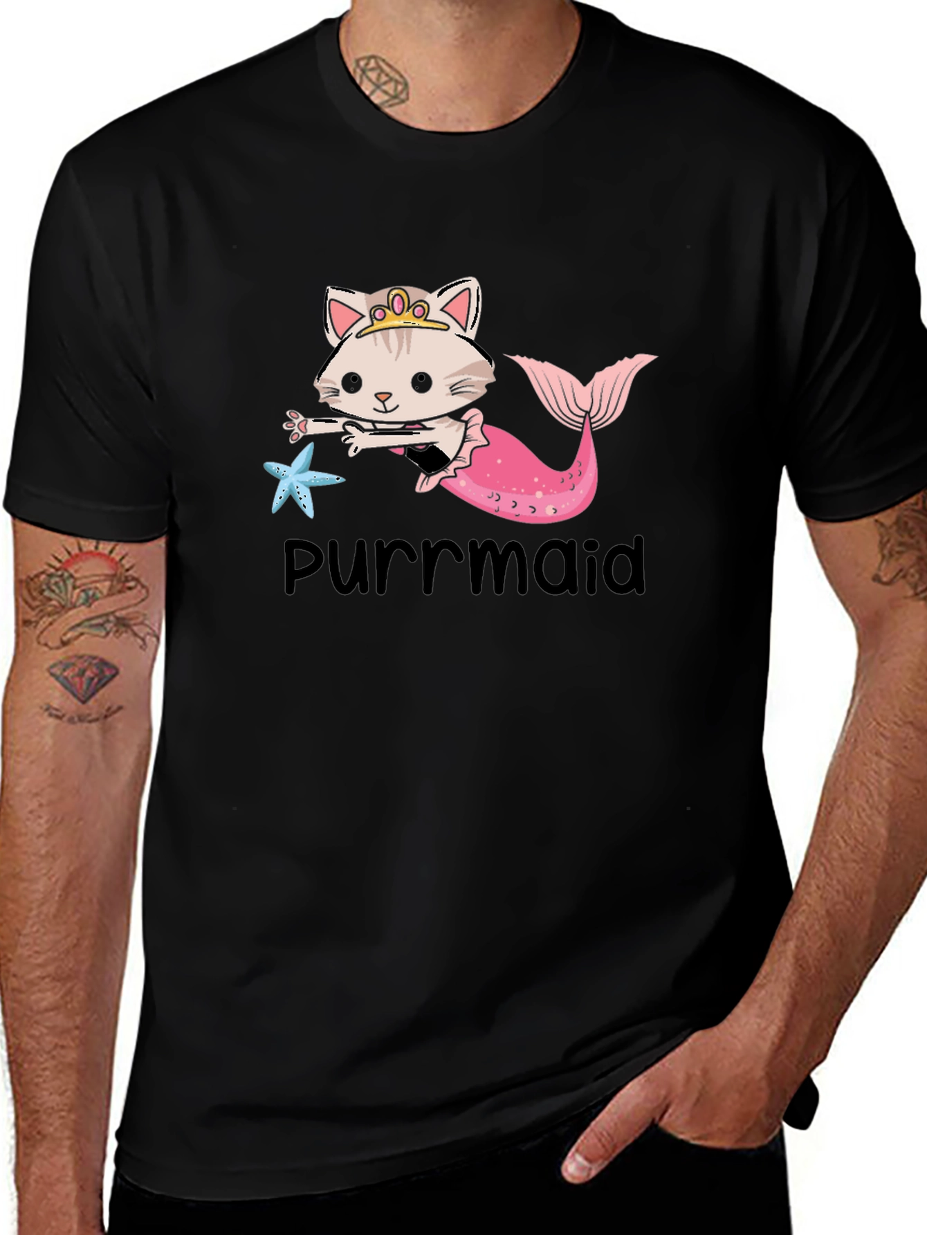Purrmaid T-Shirt: Cute Cat Mermaid Graphic Tee