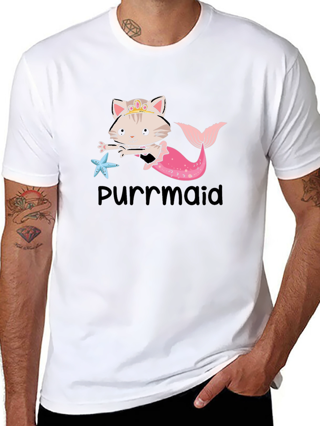 Purrmaid T-Shirt: Cute Cat Mermaid Graphic Tee