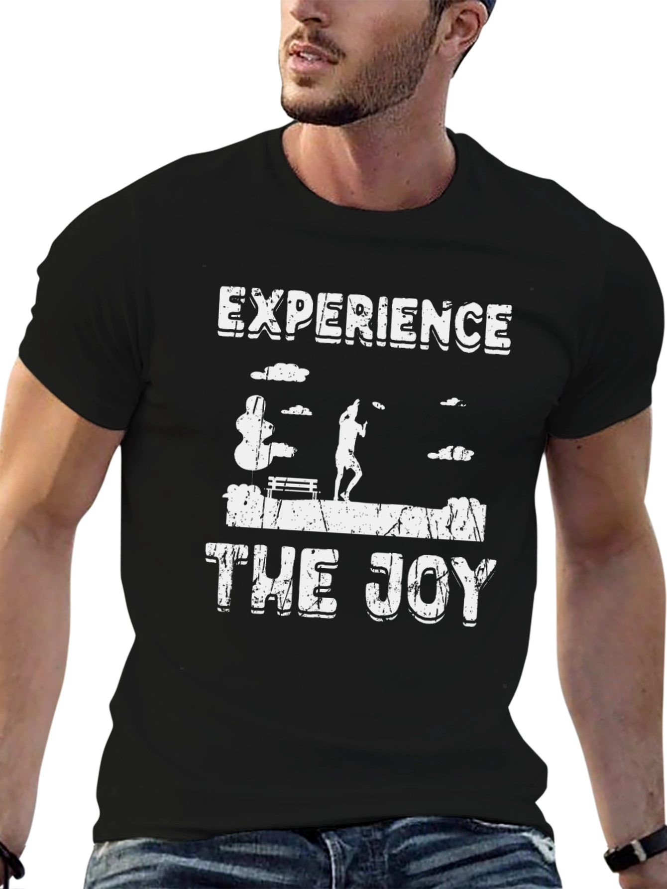 Experience The Joy Black Graphic Tee