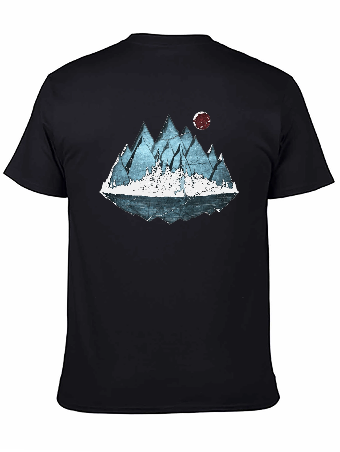 Mountain Landscape Graphic Tee - Black