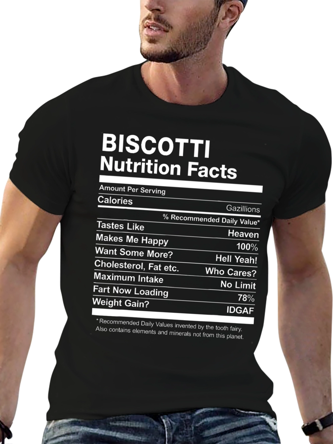 Biscotti Nutrition Facts T-Shirt - Funny Foodie Tee