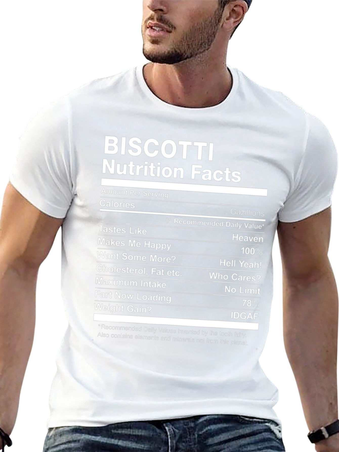 Biscotti Nutrition Facts T-Shirt - Funny Foodie Tee